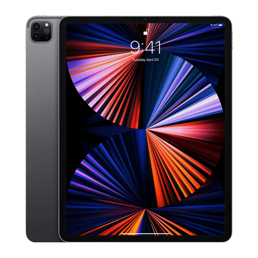 iPad Pro 12,9 pouces M1 (2021) gris sidéral, vu de face