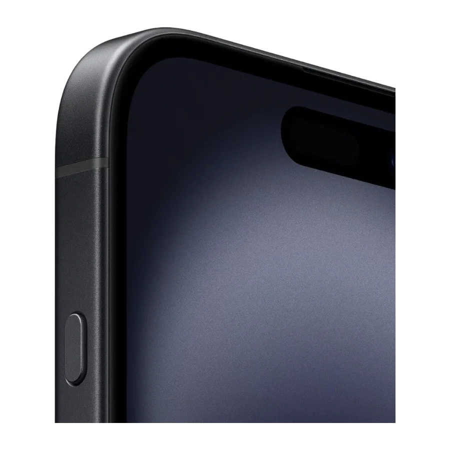 iPhone 16 noir, vu de face