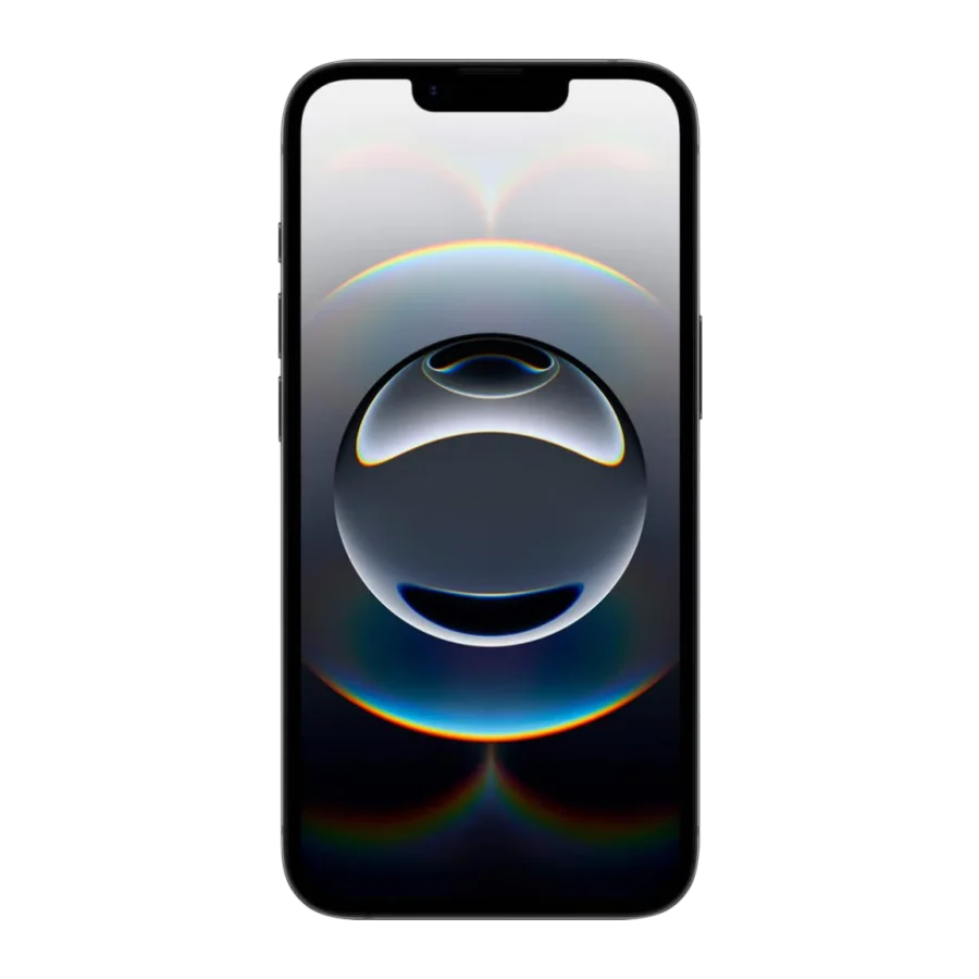 iPhone 16e noir, vu de face