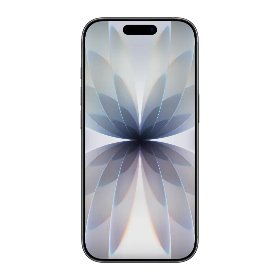 iPhone 17 noir, vu de face