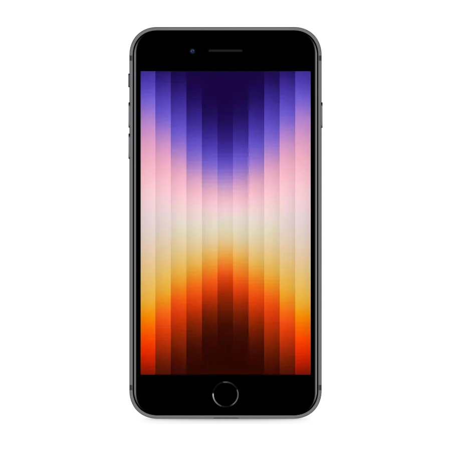 iPhone SE (2022) minuit, vu de face